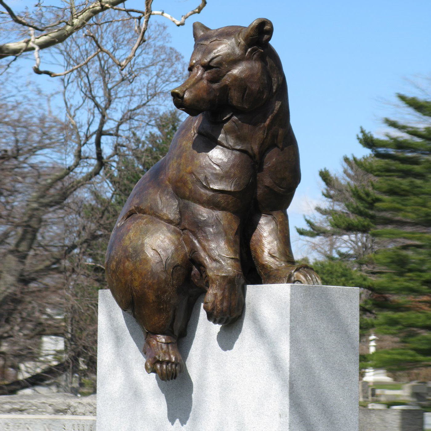 large outdoor garden metal bear statue